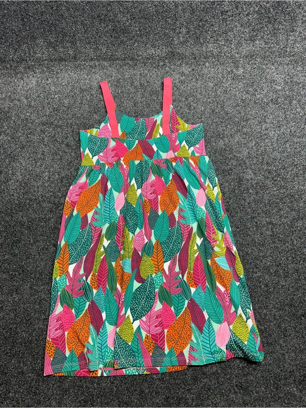Boboli Girls 14 Tropical Leaf Print Dress Oeko Tex Cotton Colorful 821281
